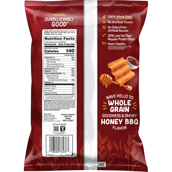 Sun Chips Whole Grain Snacks, Honey BBQ  DestGlow