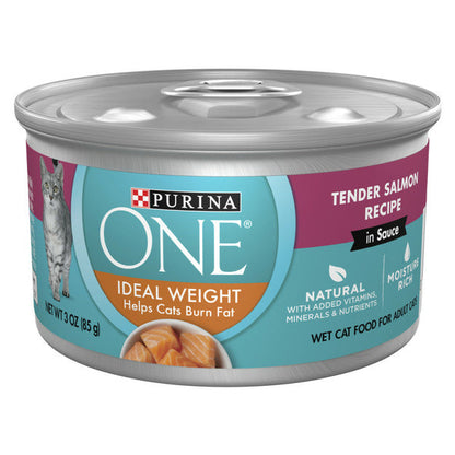 Purina ONE Natural Weight Control Wet Cat Food, Ideal Weight Tender Salmon Recipe  DestGlow