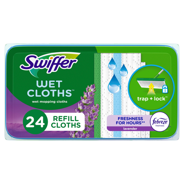 Swiffer Sweeper Wet Mopping Cloths with Febreze Freshness, Lavender Vanilla &amp; Comfort  DestGlow
