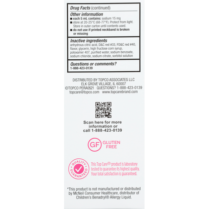 TopCare Allergy Liquid, Cherry Flavor, Children&