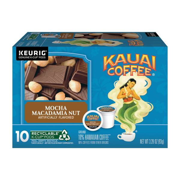 Kauai Coffee Ground K-Cup Pods Mocha Macadamia Nut Coffee  DestGlow