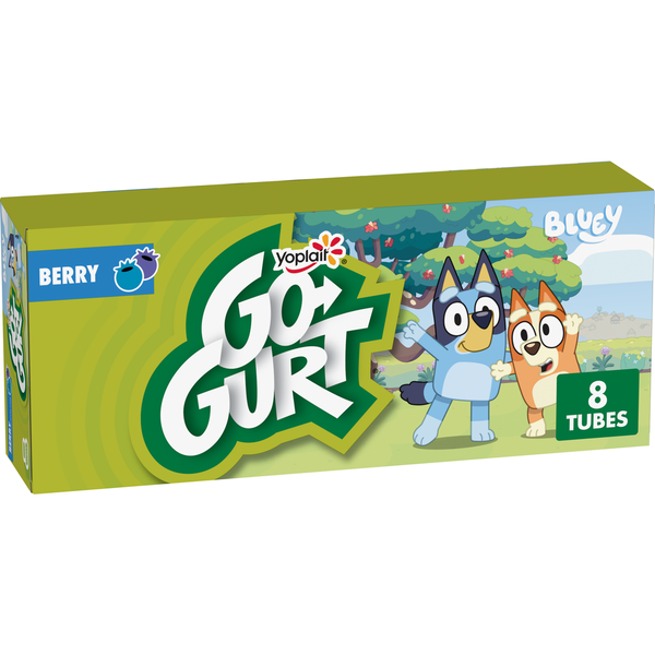 Go-Gurt Bluey Berry Kids Fat Free Yogurt Snack Tubes  DestGlow
