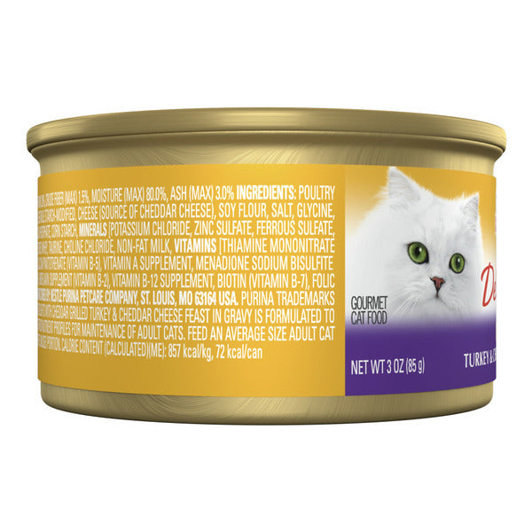 Purina Fancy Feast Gravy Wet Cat Food, Delights Grilled Turkey &amp; Cheddar Cheese Feast in Gravy