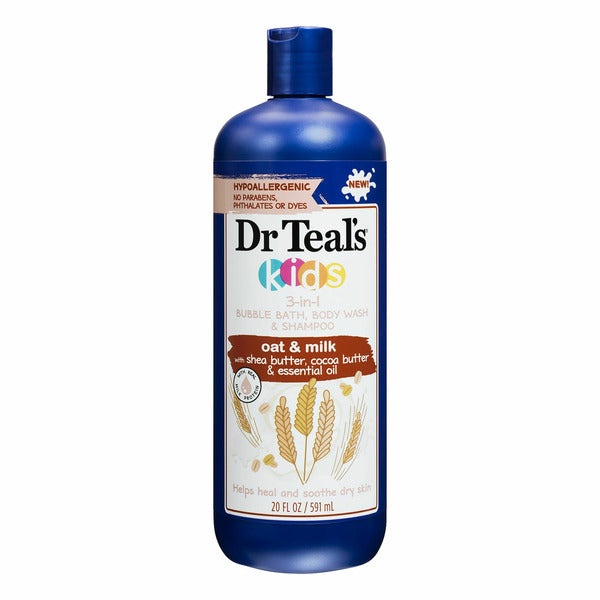 Dr Teal’s Kids 3-in-1 Bubble Bath, Body Wash &amp; Shampoo, Oat &amp; Milk  DestGlow