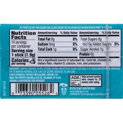 Trident Sugar Free Wintergreen Gum  DestGlow