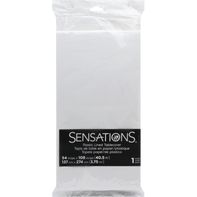 Sensations Tablecover, Plastic Lined, White️  DestGlow