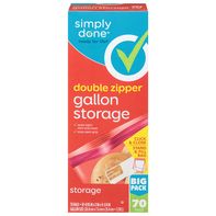 Simply Done Storage Bags, Double Zipper, Gallon, B...
️  DestGlow