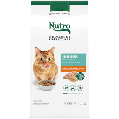 NUTRO Wholesome Essentials Indoor Dry Cat Food, Chicken &amp; Brown Rice Recipe, 5 lbs.