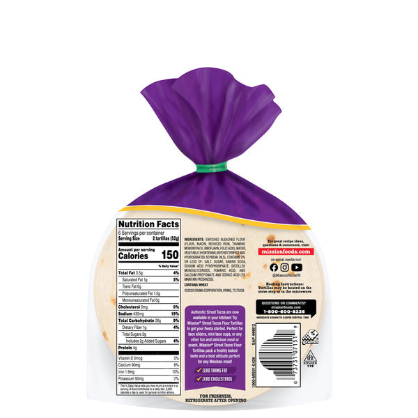 Mission Super Soft Flour Tortillas, Street Tacos Size, 12 Count  DestGlow