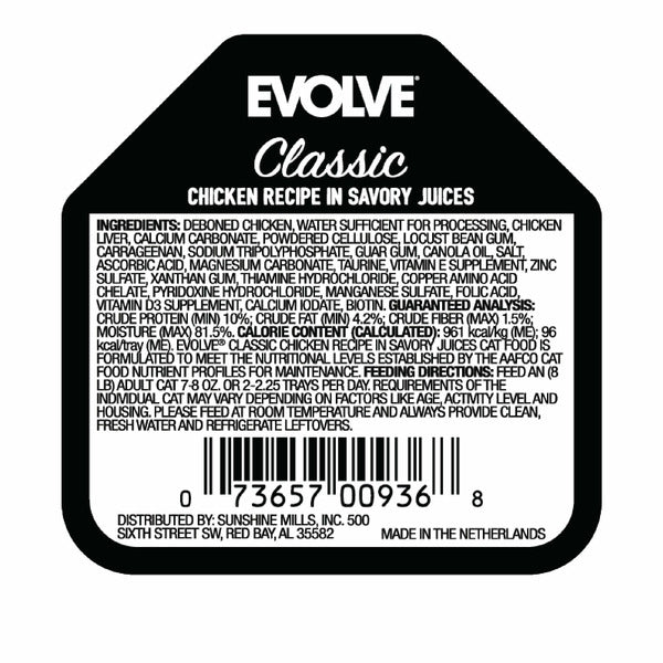EVOLVE Classic Crafted Meals Chicken Recipe, Wet Cat Food  DestGlow