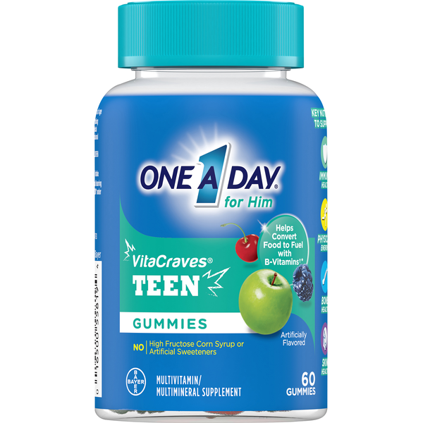 One A Day Multivitamin/Multimineral Supplement, for Him, Teen, Gummies  DestGlow