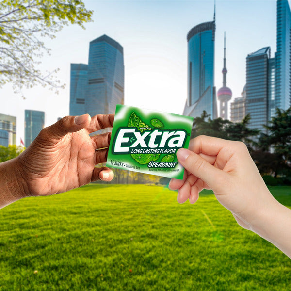 Extra Gum Spearmint Sugar Free Chewing Gum Single Pack Stick  DestGlow
