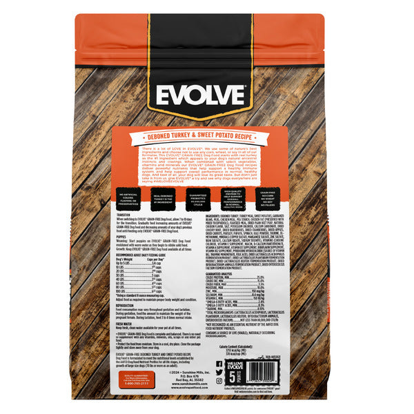 EVOLVE Grain Free Turkey &amp; Sweet Potato Dog Food  DestGlow