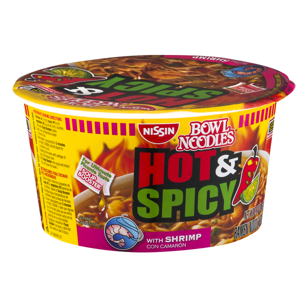 Nissin Hot &amp; Spicy with Shrimp Ramen Noodle Soup  DestGlow