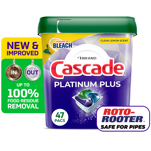 Cascade Platinum Plus Dishwasher Pods, Lemon  DestGlow