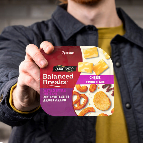 Sargento Balanced Breaks® Cheese + Crunch Mix Colby-Jack Natural Cheese and Smoky &amp; Sweet BBQ Seasoned Snack Mix of Pretzels, Roasted Cashews, Corn Sticks, Corn Kernels, Toasted Bread Chips, Snack, 3-Pack  DestGlow