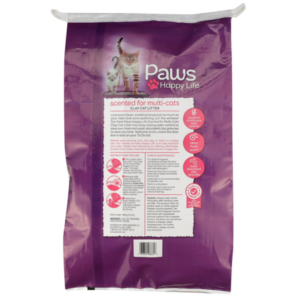 Paws Happy Life Clay Cat Litter, Scented For Multi-Cats