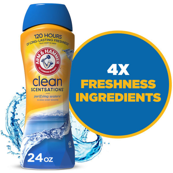 Arm &amp; Hammer Clean Scentsations Purifying Waters In Wash Scent Booster  DestGlow