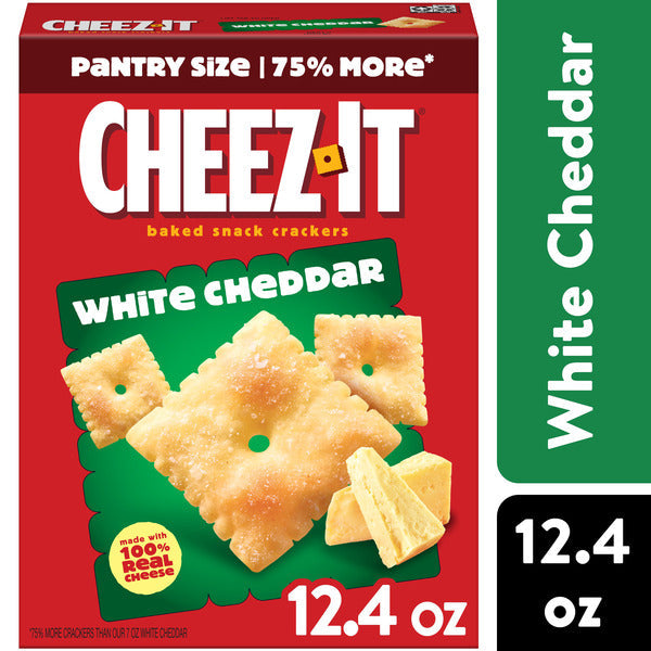 Cheez-It White Cheddar Cheese Crackers, Baked Snack Crackers, 12.4 oz  DestGlow