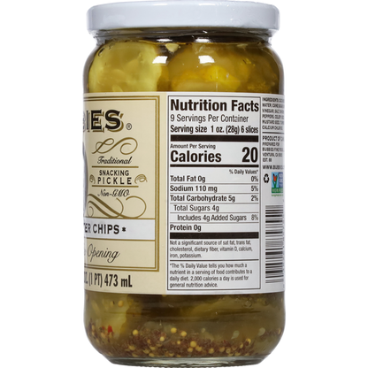 Bubbies Snacking Pickle, Bread &amp; Butter Chips
