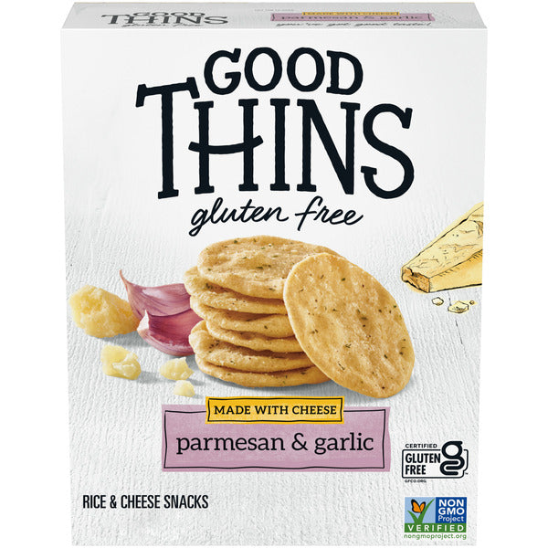 GOOD THINS Parmesan &amp; Garlic Rice &amp; Cheese Snacks Gluten Free Crackers, Snack Crackers  DestGlow