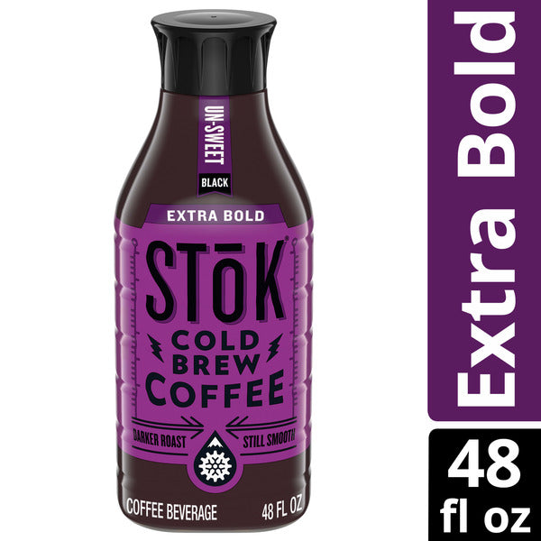 SToK Extra Bold Black Unsweetened Cold Brew Coffee, Ready to Drink Bottled Coffee, 48 fl oz  DestGlow