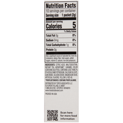 Food Club Peach Iced Tea Low Calorie Drink Mix