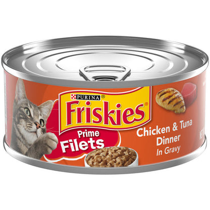 Purina Friskies Gravy Wet Cat Food, Prime Filets Chicken &amp; Tuna Dinner in Gravy