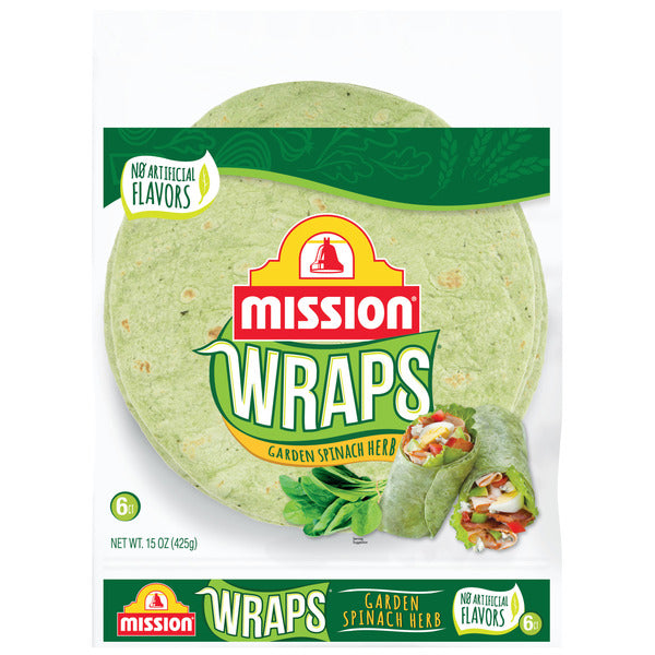 Mission Wraps Garden Spinach Herb Tortillas  DestGlow