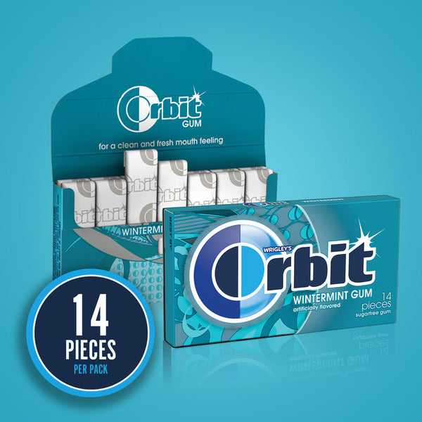 Orbit Wintermint Sugar Free Chewing Gum Travel Essentials  DestGlow