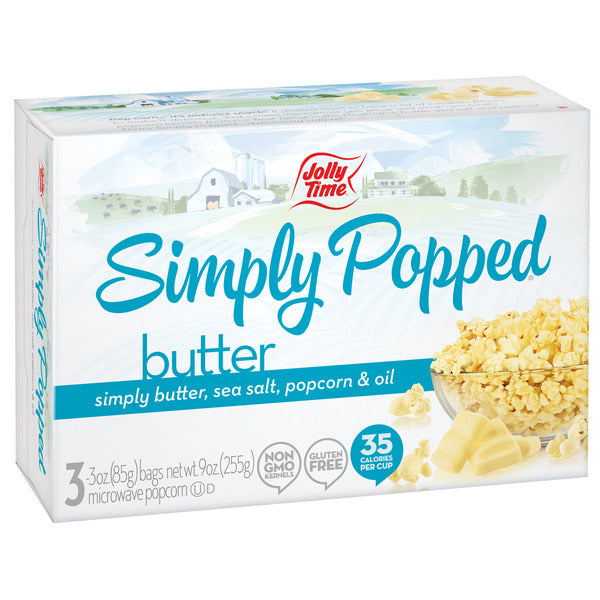 Jolly Time Simply Popped Butter Microwave Popcorn  DestGlow