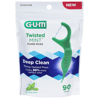 GUM Floss Picks, Intense Mint
