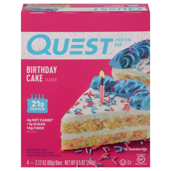 Quest Protein Bar, Birthday Cake Flavor  DestGlow