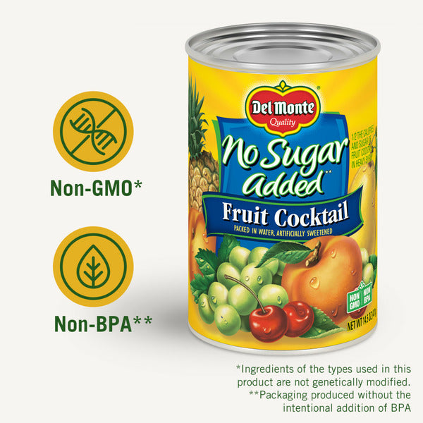 Del Monte No Sugar Added Fruit Cocktail Packed in Water  DestGlow