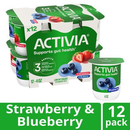 Activia Probiotic Blended Lowfat Yogurt Strawberry &amp; Blueberry