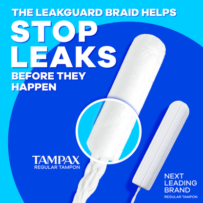TAMPAX Compact Pearl Tampons Multipack, with LeakGuard Braid &amp; Extendable Applicator