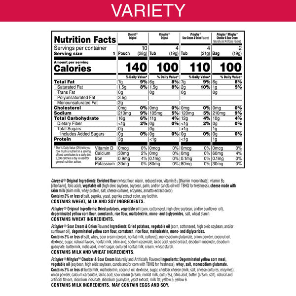 Cheez-It Variety Pack Snacks, Grab and Go, 20 Count  DestGlow