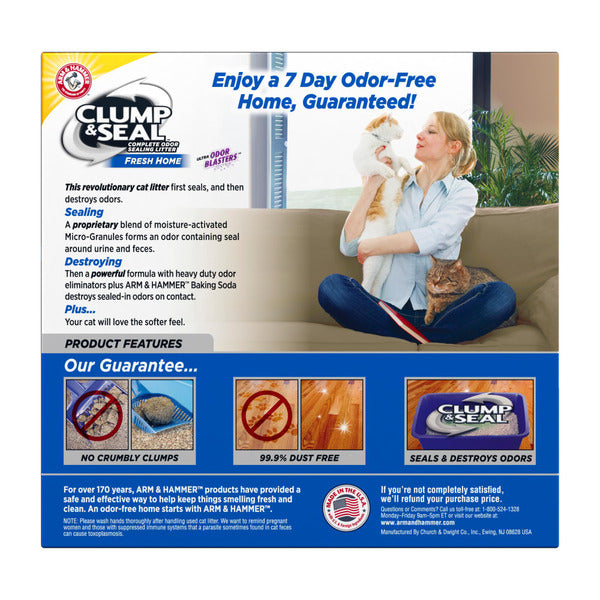Arm &amp; Hammer Clump &amp; Seal Fresh Home Cat Litter  DestGlow