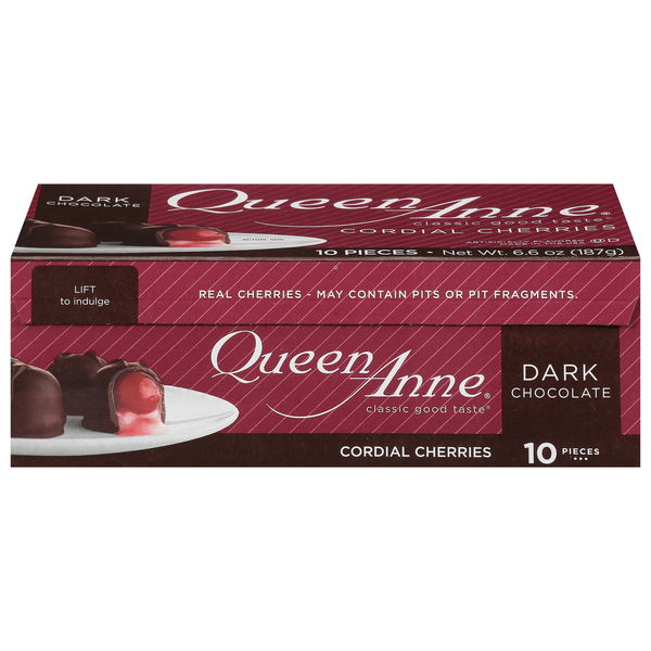 Queen Anne Dark Chocolate, Cordial Cherries  DestGlow