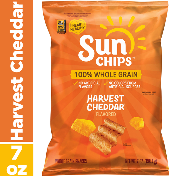 Sun Chips Flavored Whole Grain Snacks, Harvest Cheddar  DestGlow