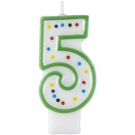 Wilton Green Number 5 Birthday Candle️  DestGlow