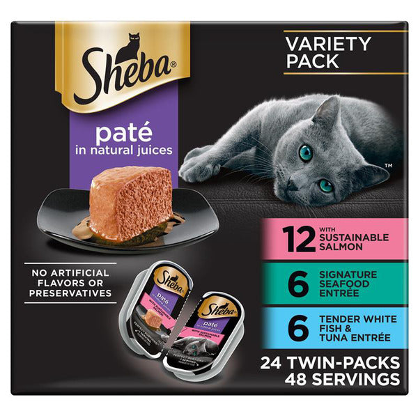 SHEBA PERFECT PORTIONS Perfect Portions Wet Cat Food Pate Variety Pack,  Twin-Pack Trays  DestGlow