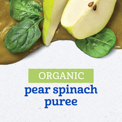 Gerber Stage 2 Baby Food Organic Pear Spinach Puree Pouch