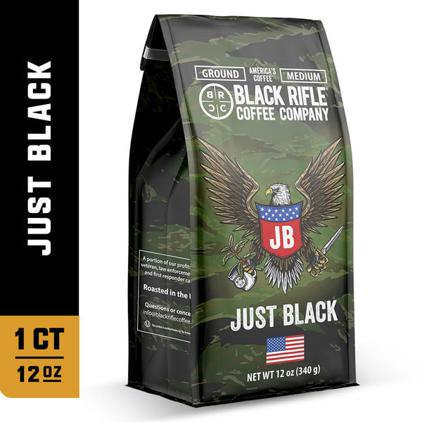 Black Rifle Coffee Just Black, Medium Roast, Ground Coffee  DestGlow
