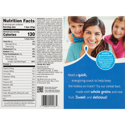 Food Club Cereal Bars, Fruit &amp; Grain, Blueberry