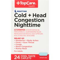 TopCare Cold + Head Congestion, Nighttime, Caplets️  DestGlow