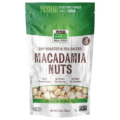 NOW Real Food Macadamia Nuts, Dry Roasted &amp; Sea Salted