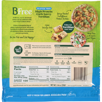 BFree Tortillas, Gluten Free, High Protein, Carb Savvy