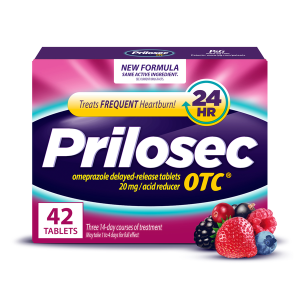 Prilosec OTC OTC Heartburn Relief, Omeprazole, Acid Reducer Tablets, Wildberry Flavor  DestGlow