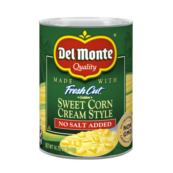 Del Monte No Salt Added Golden Cream Style Sweet Corn  DestGlow